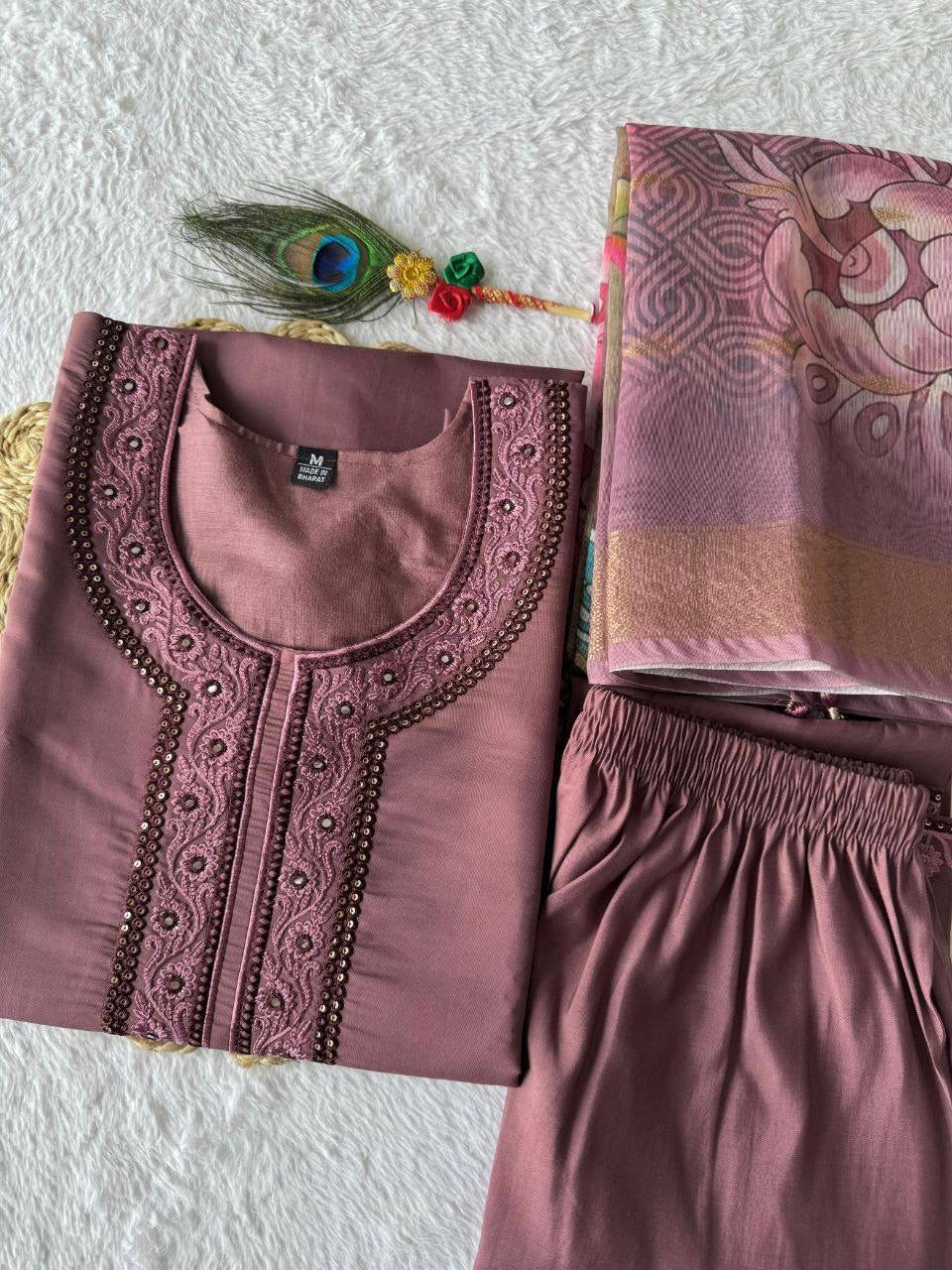 Dusty Purple Kurti Set