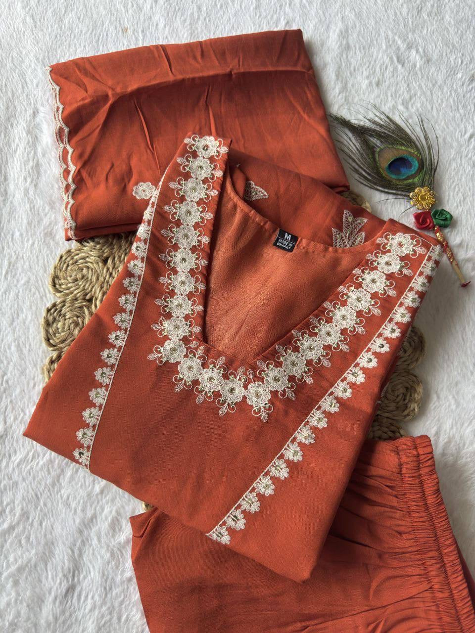 Orange Kurti Set