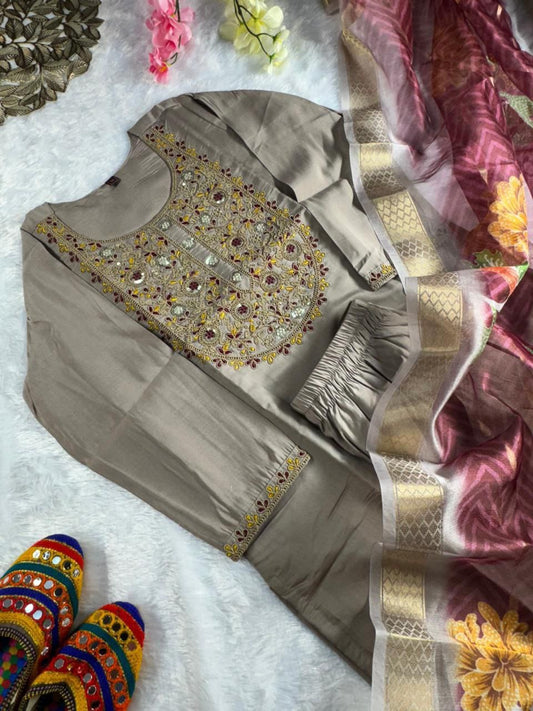 Grey Comfy Kurti Set