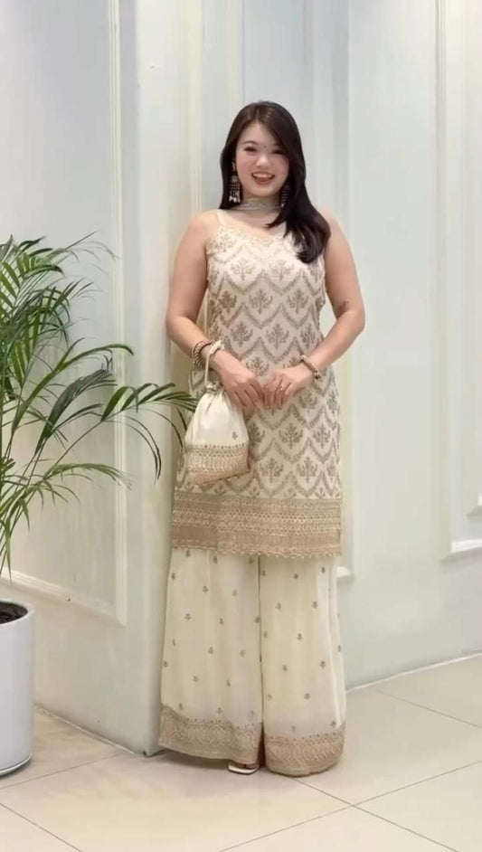 ISHIKA —Designer Pallazo Suit with Free Potli Bag Set