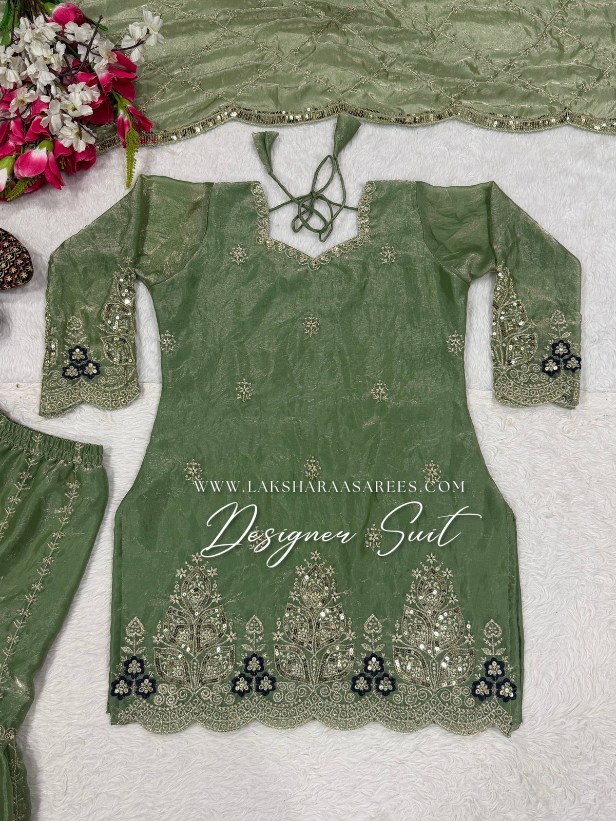VERONICA — Shimmer Sharara Suit