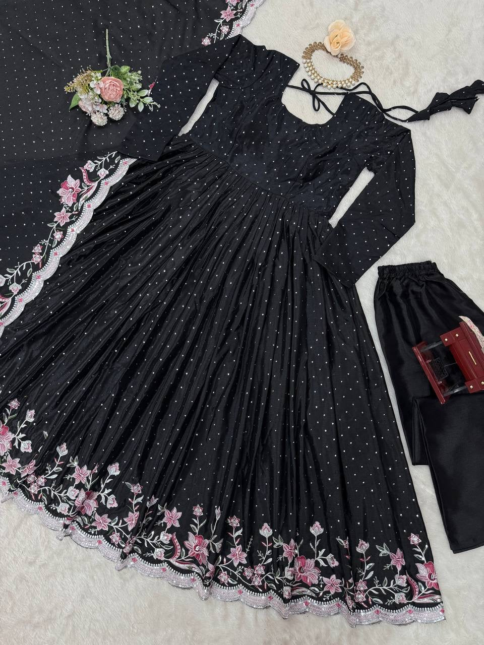 ELORA - Chinnon Silk Anarkali Suit