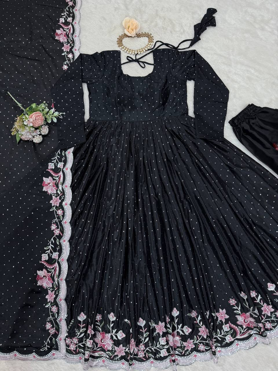 ELORA - Chinnon Silk Anarkali Suit