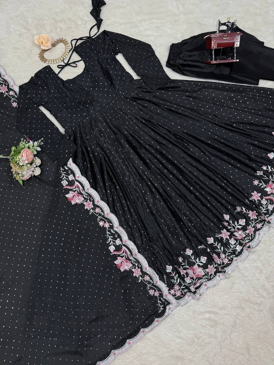 ELORA - Chinnon Silk Anarkali Suit