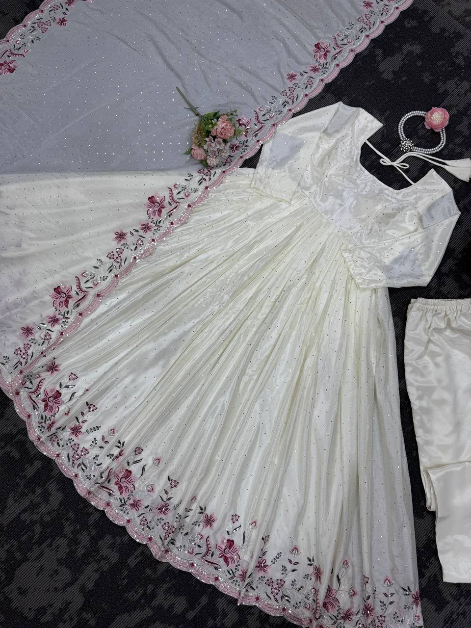 ELORA - Chinnon Silk Anarkali Suit