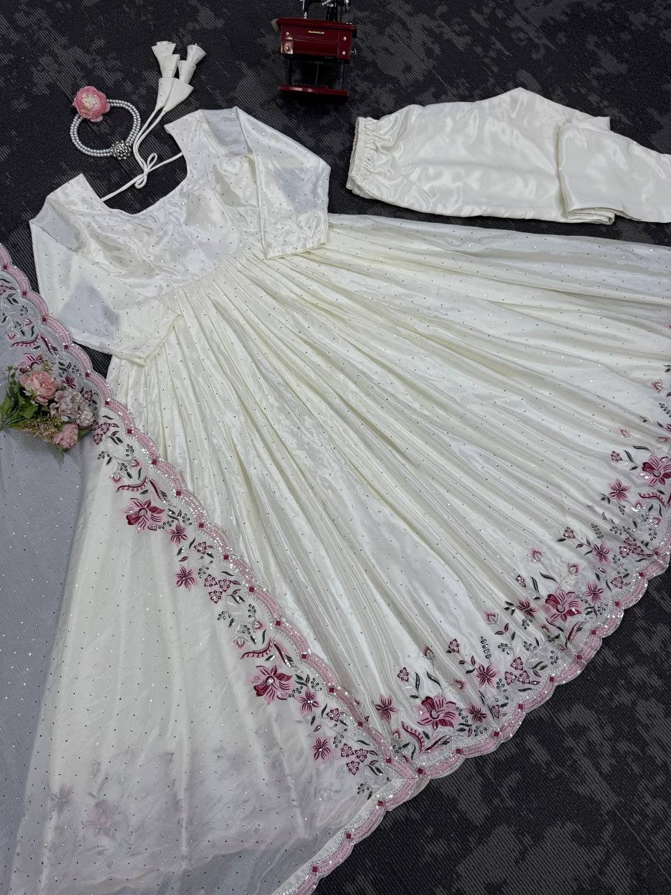 ELORA - Chinnon Silk Anarkali Suit