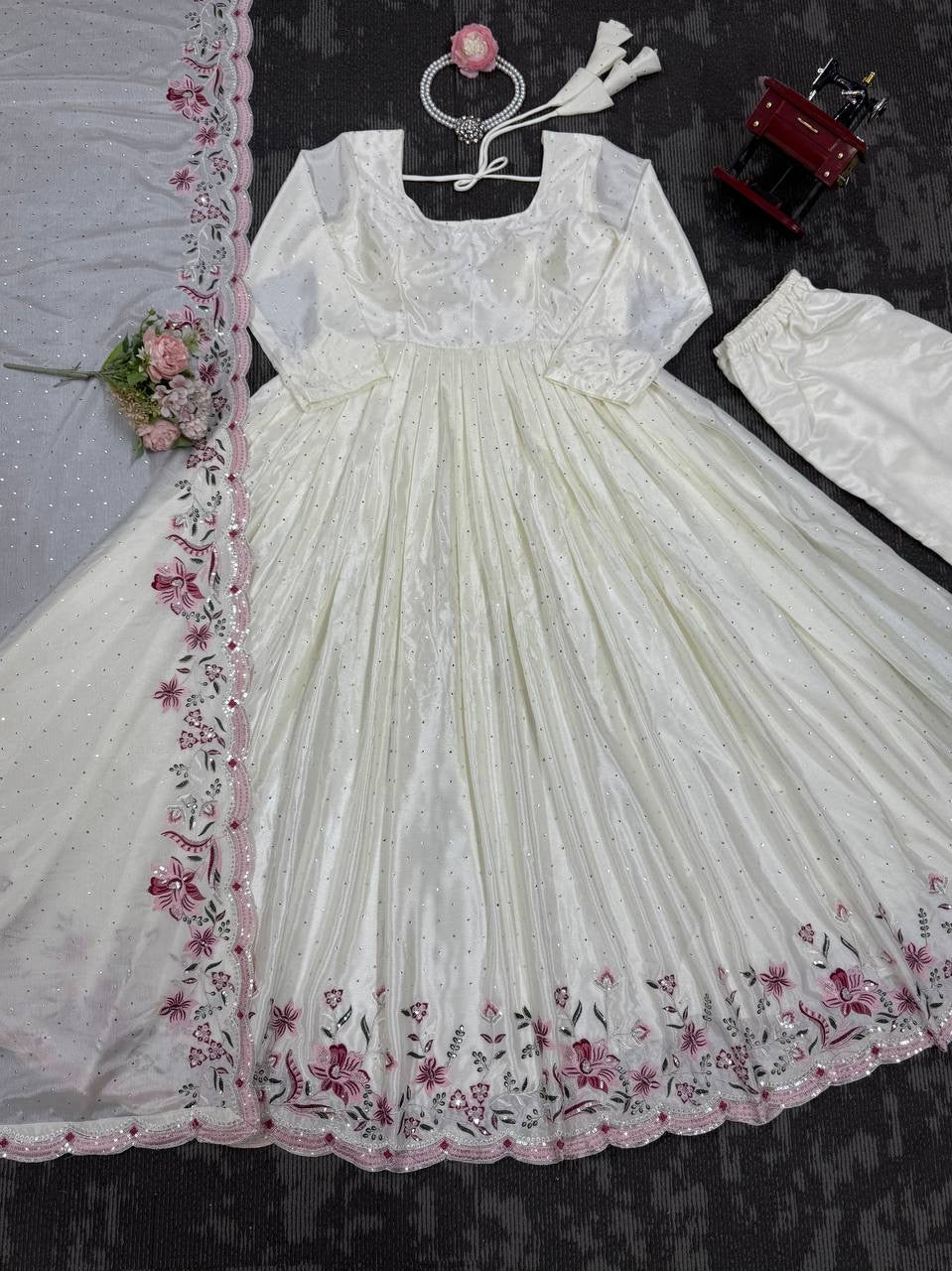 ELORA - Chinnon Silk Anarkali Suit