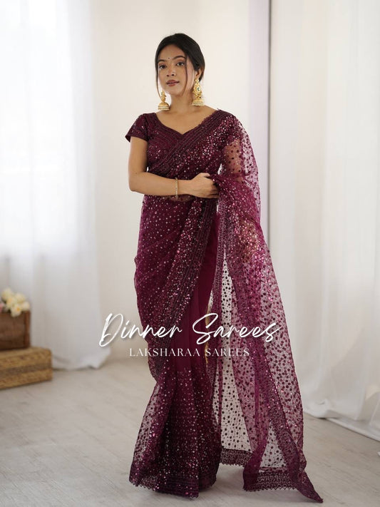 NIKITA — Shimmery Net Georgette Saree