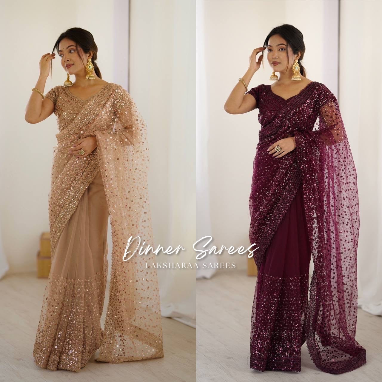 NIKITA — Shimmery Net Georgette Saree