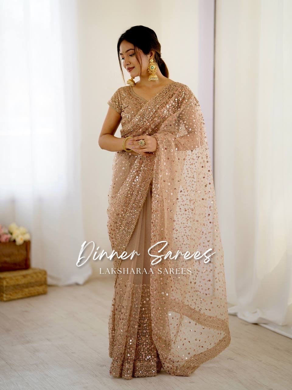 NIKITA — Shimmery Net Georgette Saree