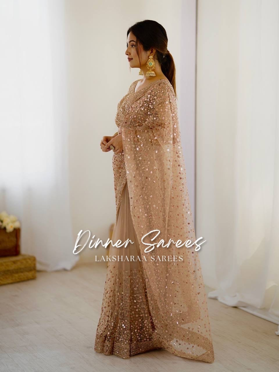 NIKITA — Shimmery Net Georgette Saree
