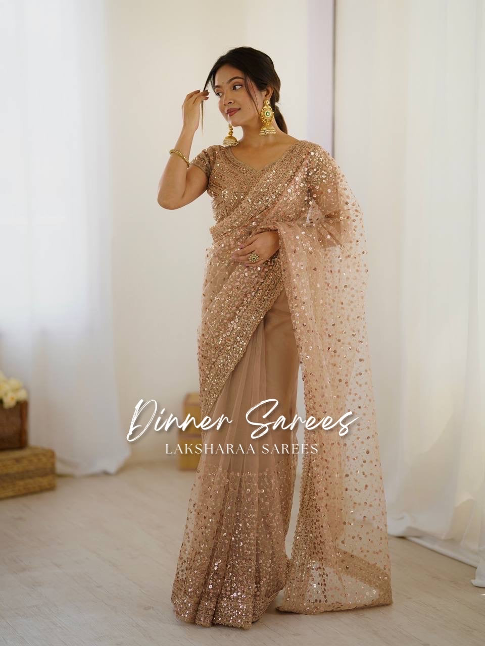 NIKITA — Shimmery Net Georgette Saree