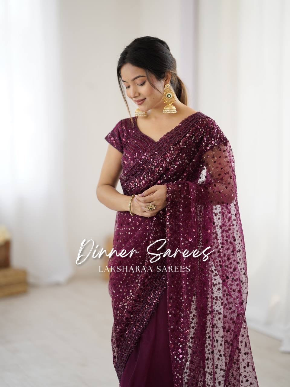 NIKITA — Shimmery Net Georgette Saree
