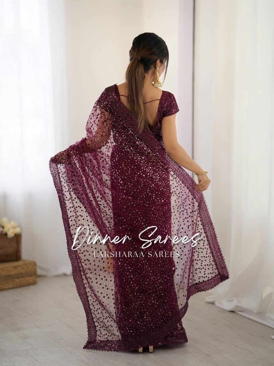 NIKITA — Shimmery Net Georgette Saree