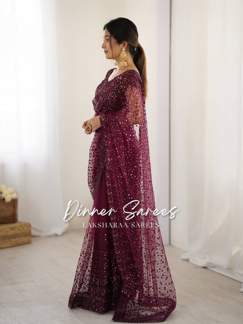 NIKITA — Shimmery Net Georgette Saree
