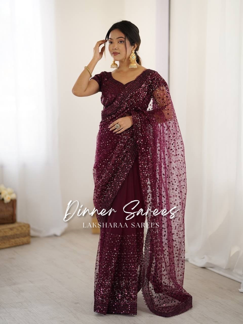 NIKITA — Shimmery Net Georgette Saree