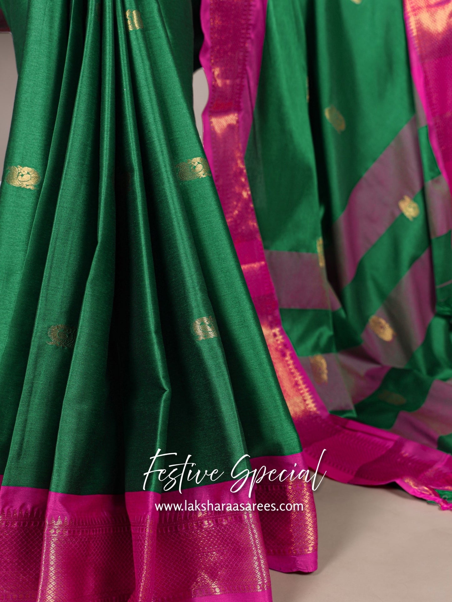 Korvai Cotton Silk Saree x Contrast Border