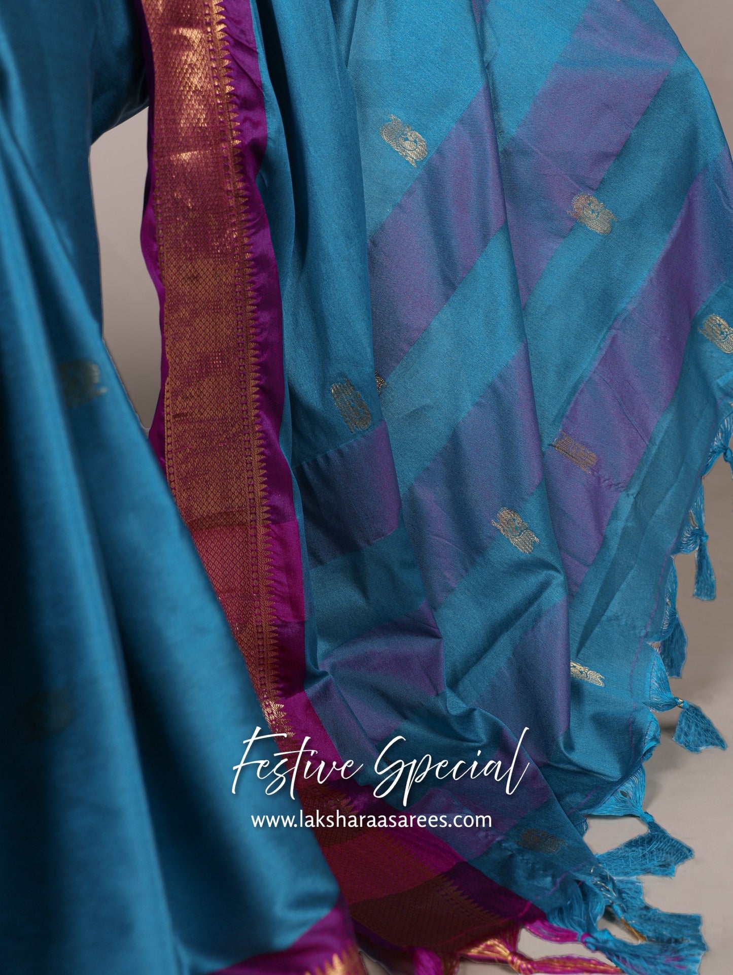 Korvai Cotton Silk Saree x Contrast Border