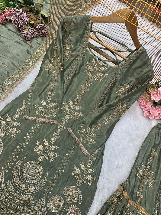 SOFIYA β Eid Special Premium Green Sharara Suit - Laksharaa Sarees