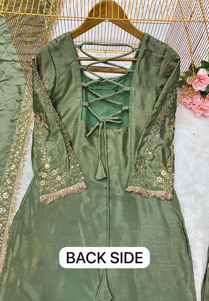 SOFIYA — Eid Special Premium Green Sharara Suit - Laksharaa Sarees