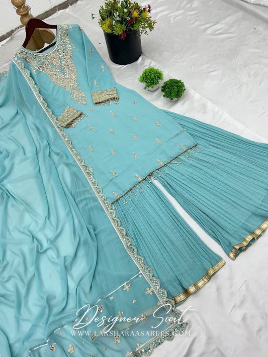 PARINEETHI — Blue Pallazo Suit