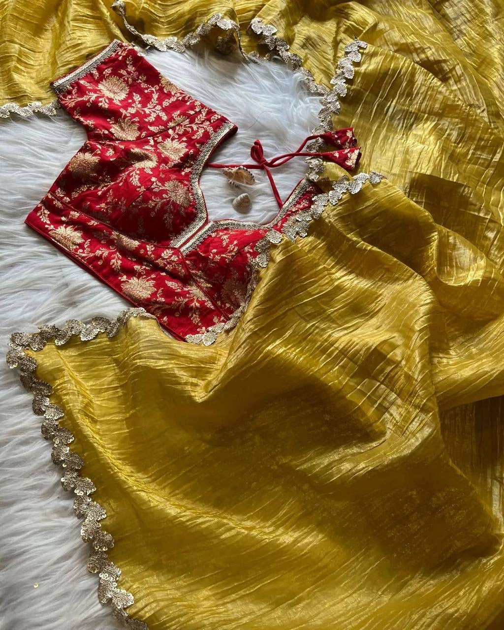 VARSHINI - Crush Georgette x Readymade Blouse