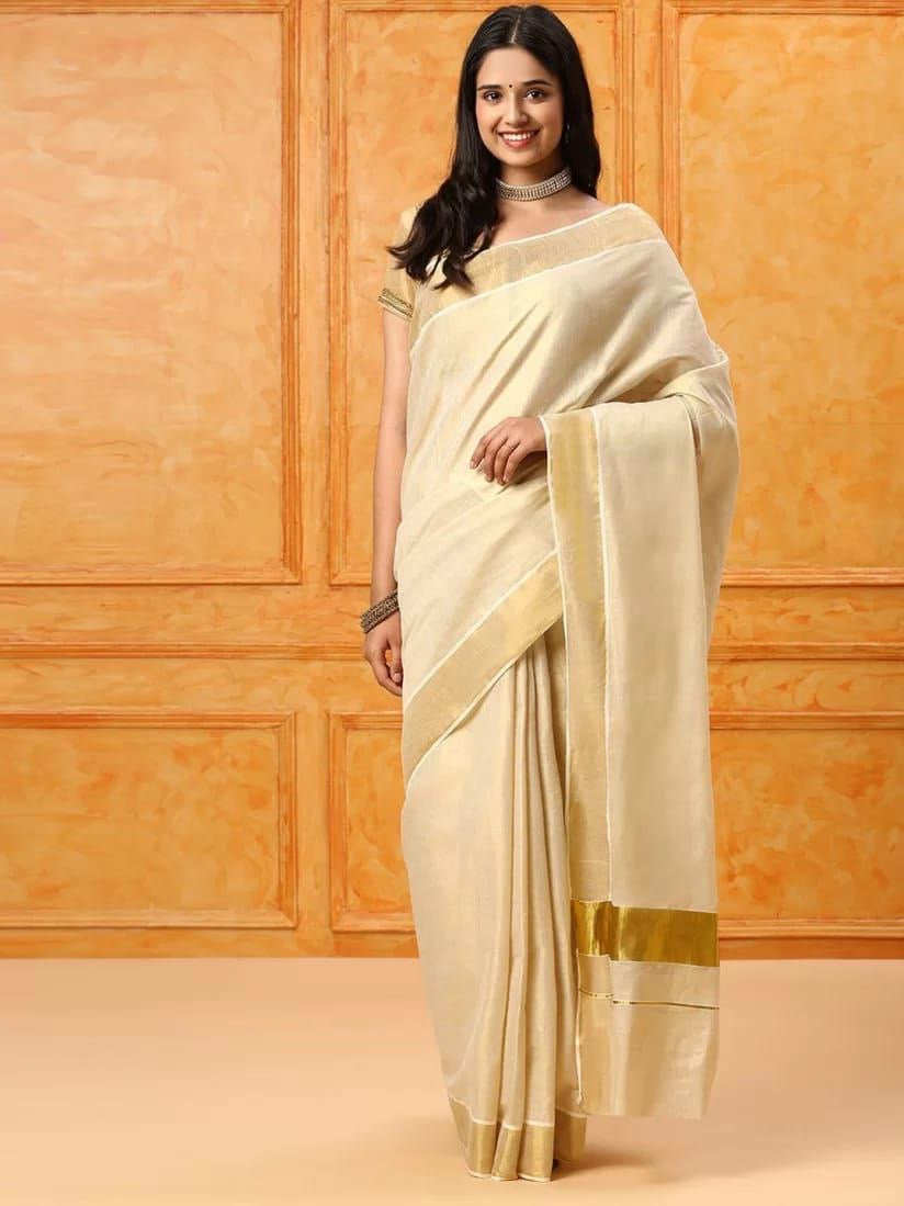 KERALA - Plain Tissue Saree