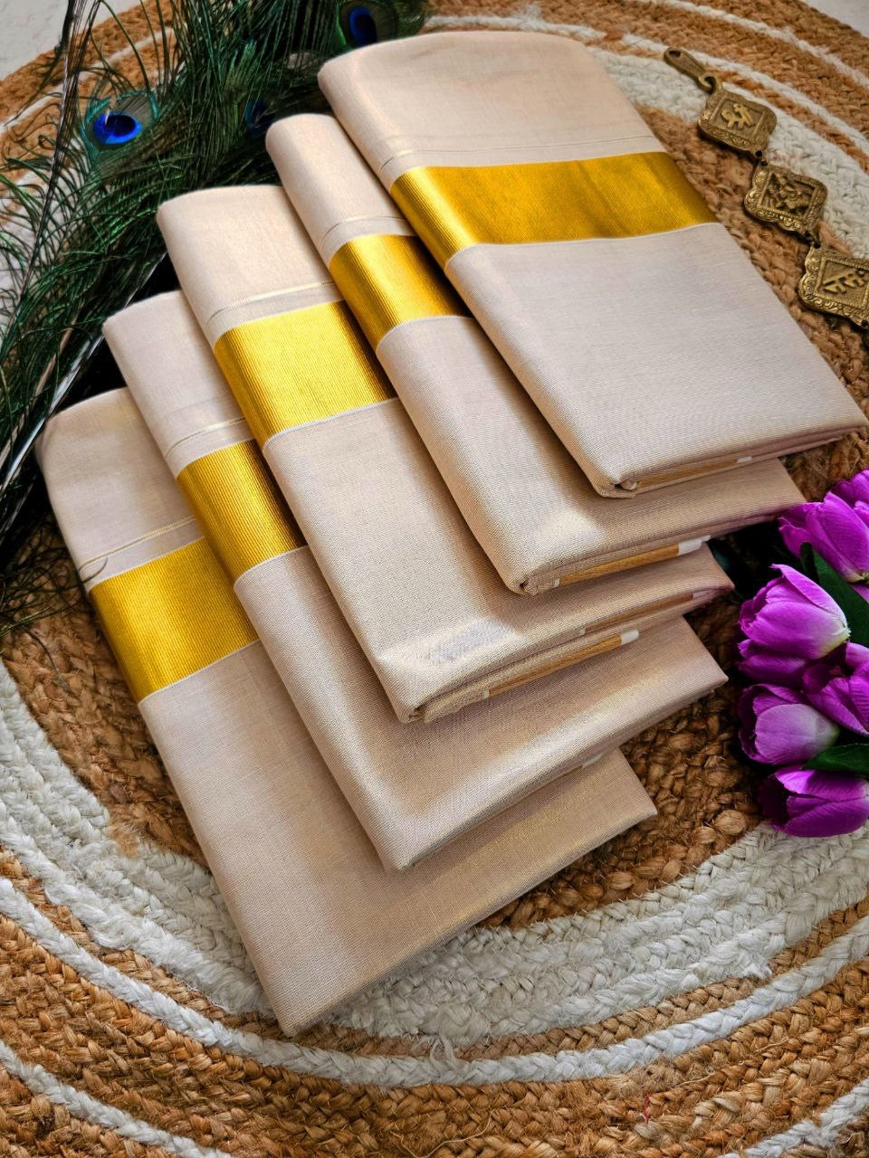 KERALA - Plain Tissue Saree