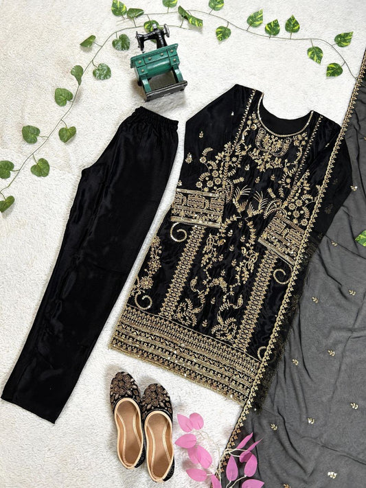 NEHAL β Eid Special Black Pakistani Salwar Kameez - Laksharaa Sarees