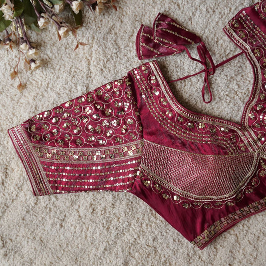 KATH — Bridal Sequinned Readymade Blouse