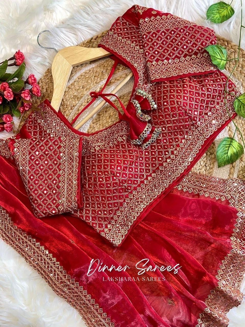 LAYA — Shimmer Saree with Grand Border x Readymade Blouse