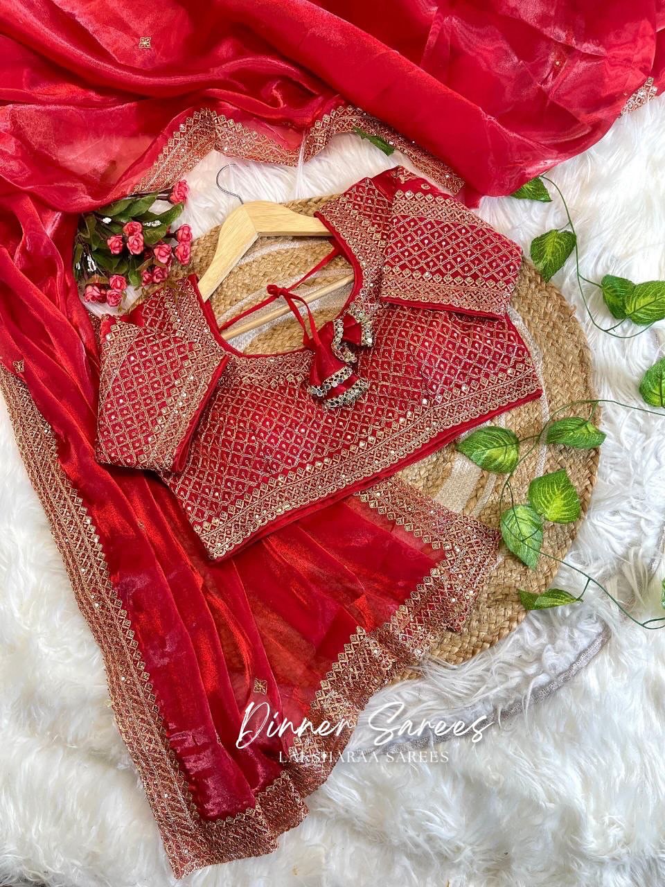 LAYA — Shimmer Saree with Grand Border x Readymade Blouse