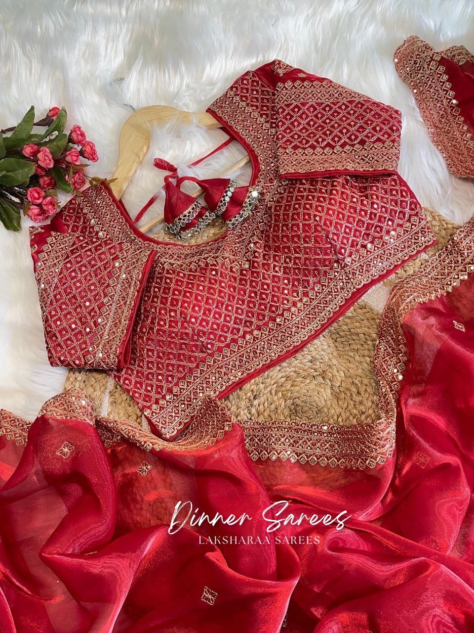 LAYA — Shimmer Saree with Grand Border x Readymade Blouse