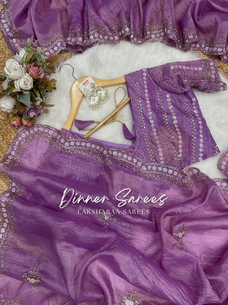 VANESA β Beautiful Unique Crush Georgette Saree with handwork borders