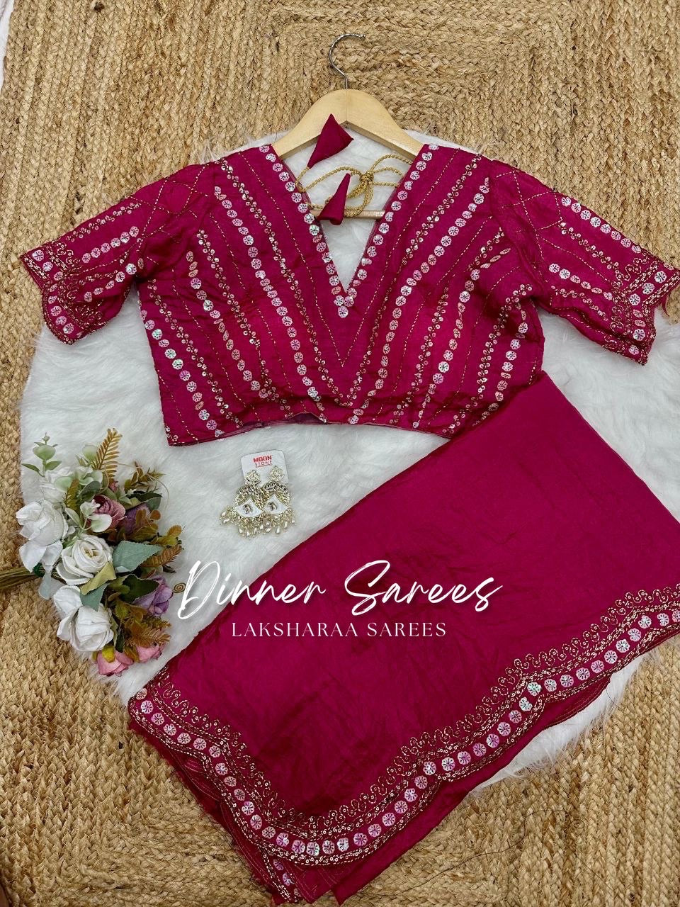 VANESA β Beautiful Unique Crush Georgette Saree with handwork borders