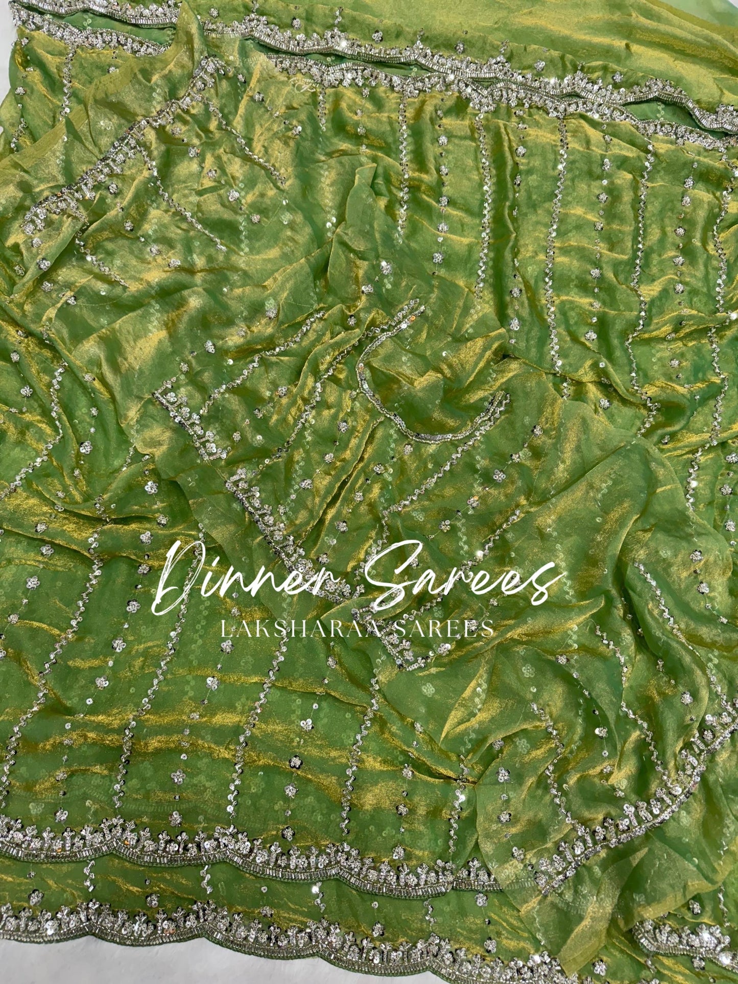 KISHAA — Premium Shimmer Stone & Sequin Dinner Saree in Pastel Series & Bold Shades