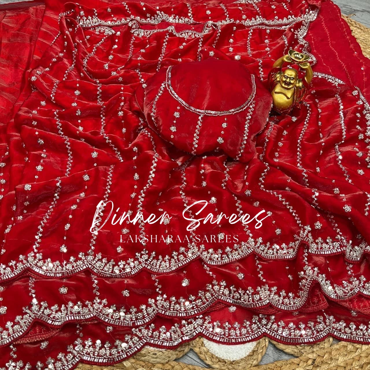 KISHAA — Premium Shimmer Stone & Sequin Dinner Saree in Pastel Series & Bold Shades