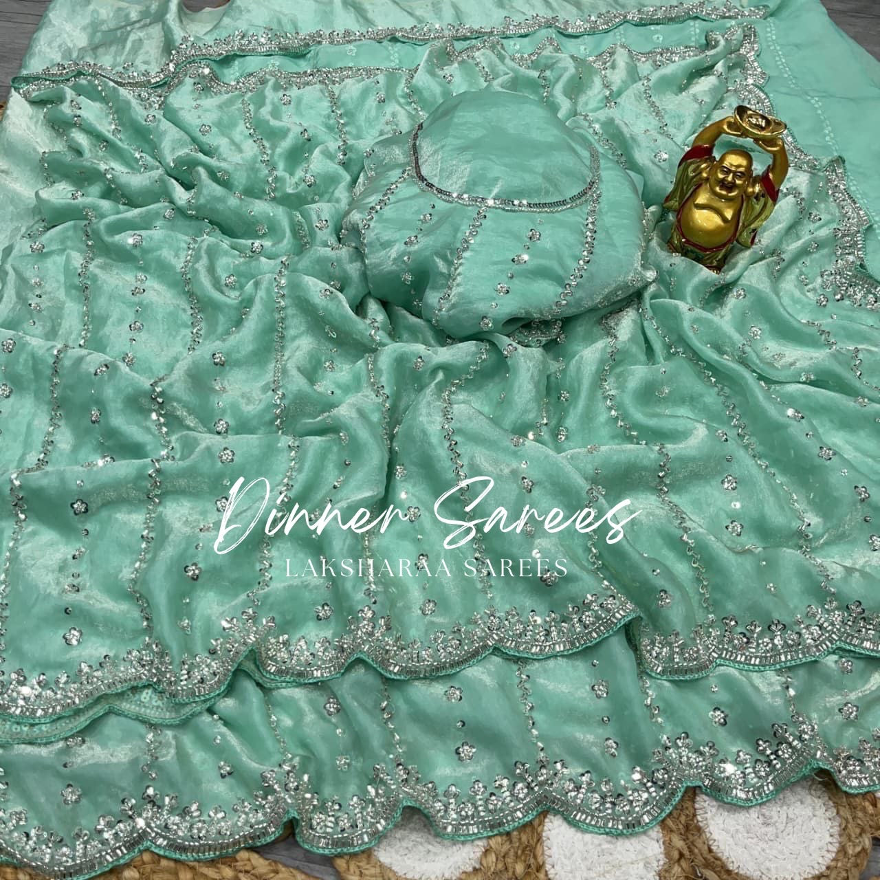 KISHAA — Premium Shimmer Stone & Sequin Dinner Saree in Pastel Series & Bold Shades
