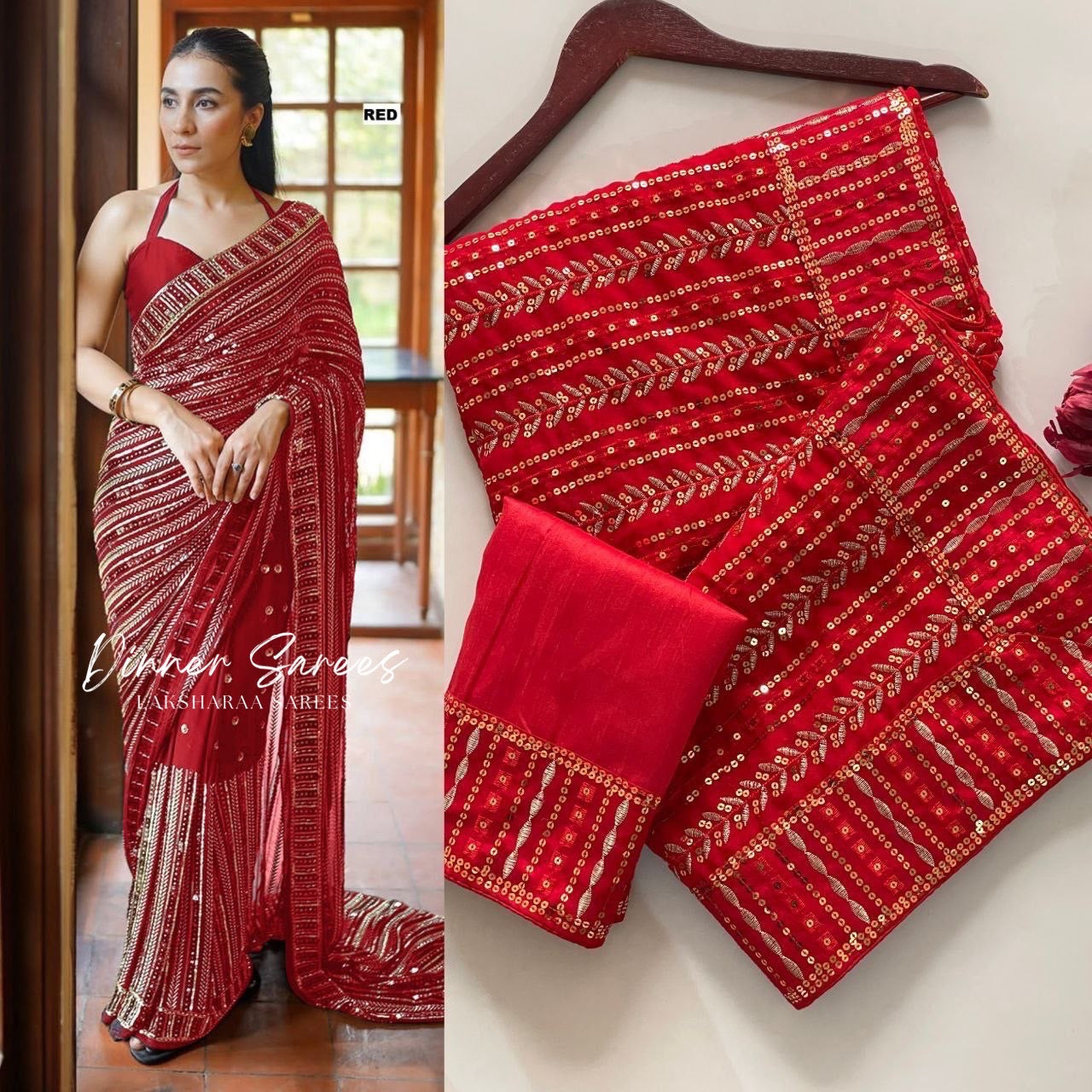 Bling Sequin Georgette Partywear Saree