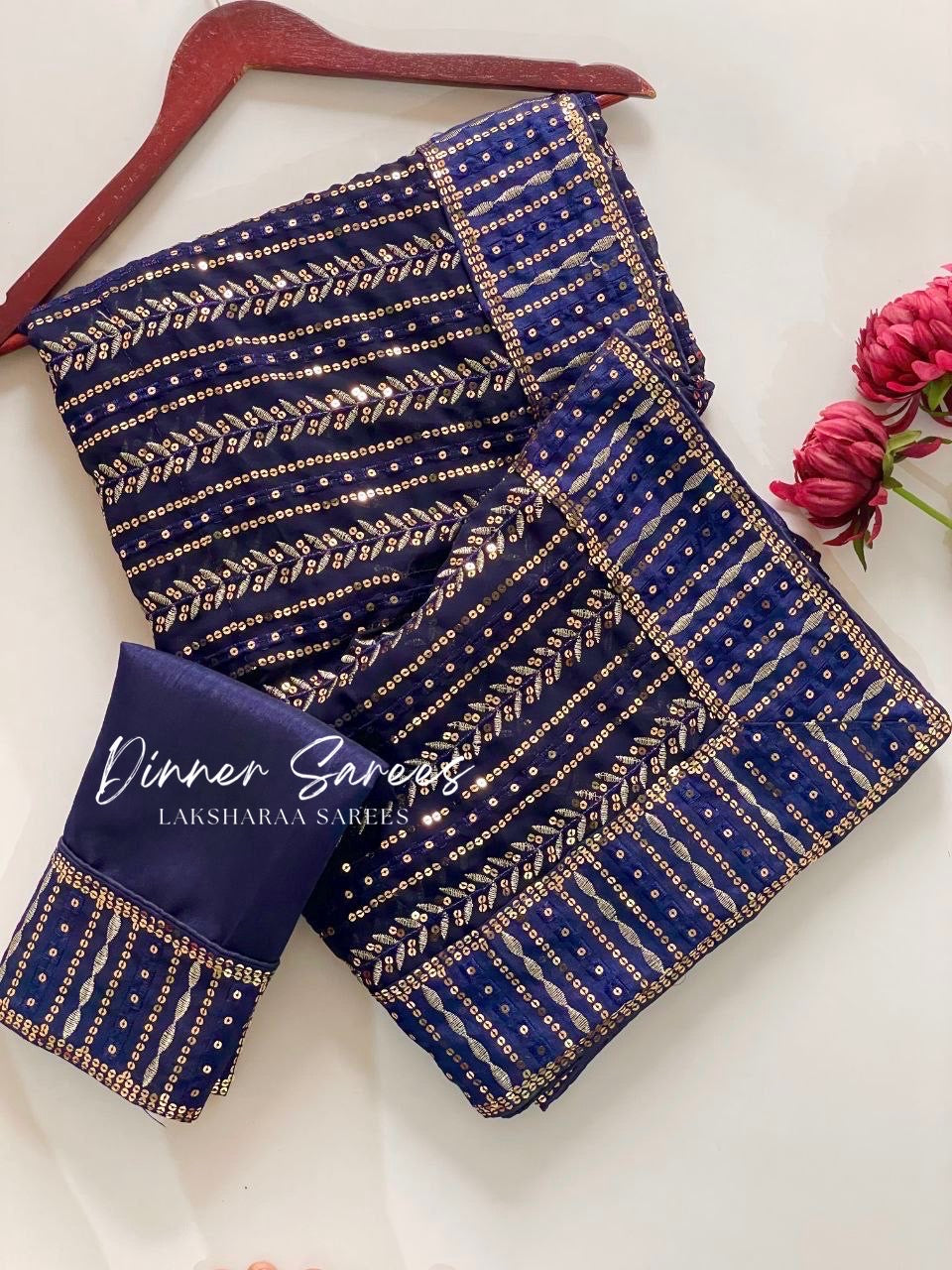 Bling Sequin Georgette Partywear Saree