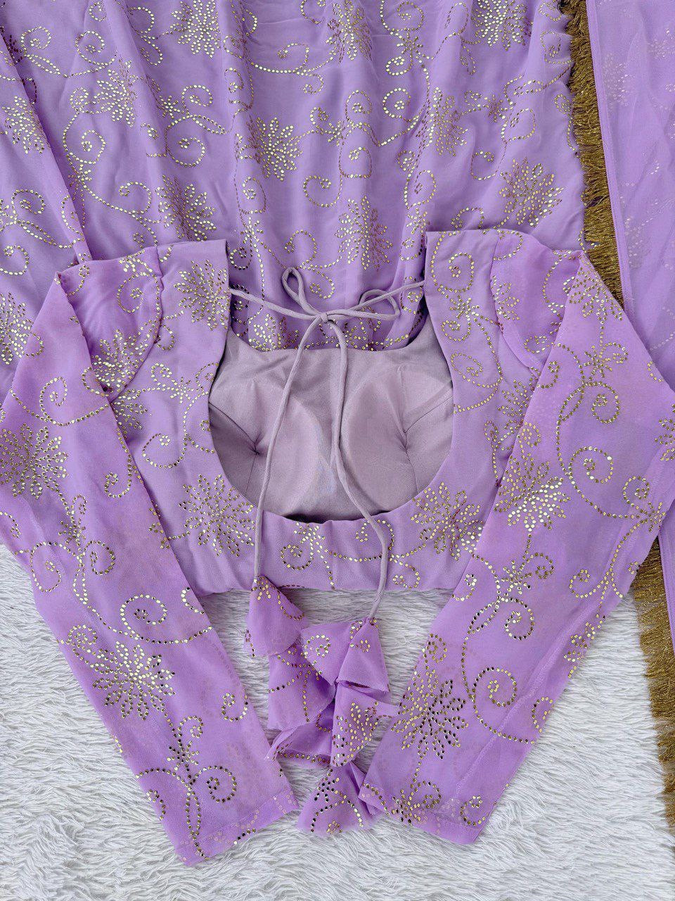 Lilac Georgette Anarkali Suit