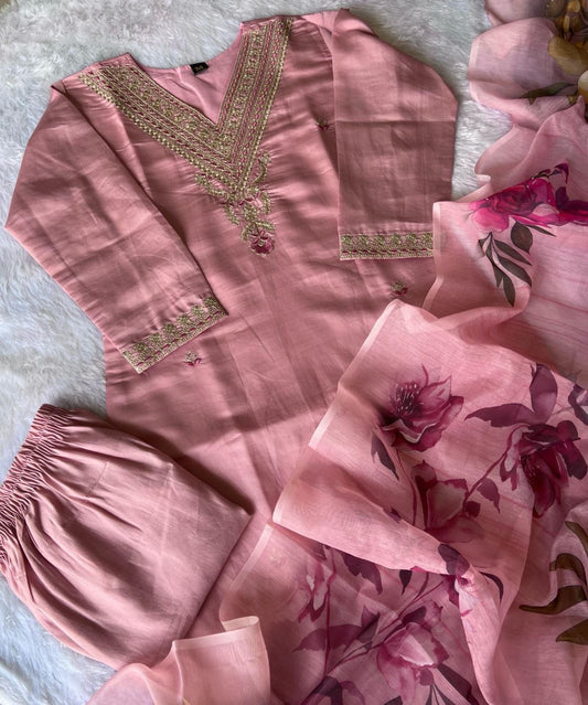 Pastel Pink Premium Kurta Suit