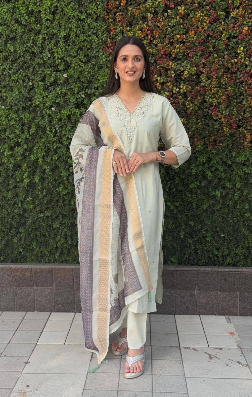 Pastel Green Premium Kurta Suit