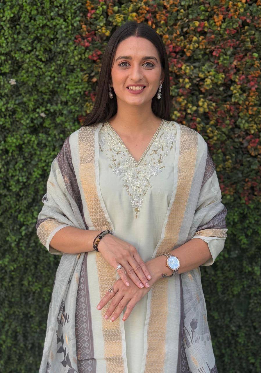 Pastel Green Premium Kurta Suit
