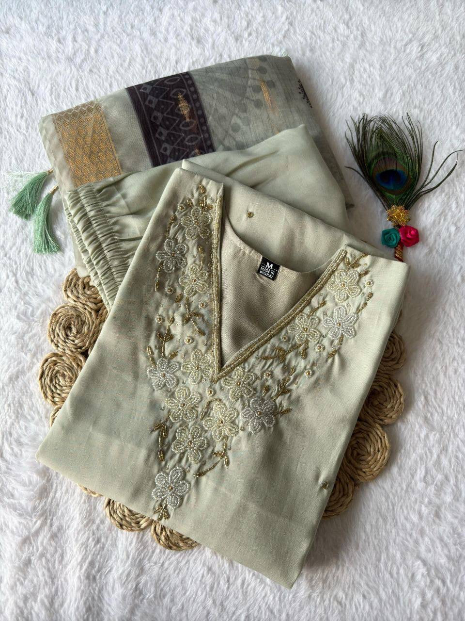 Pastel Green Premium Kurta Suit