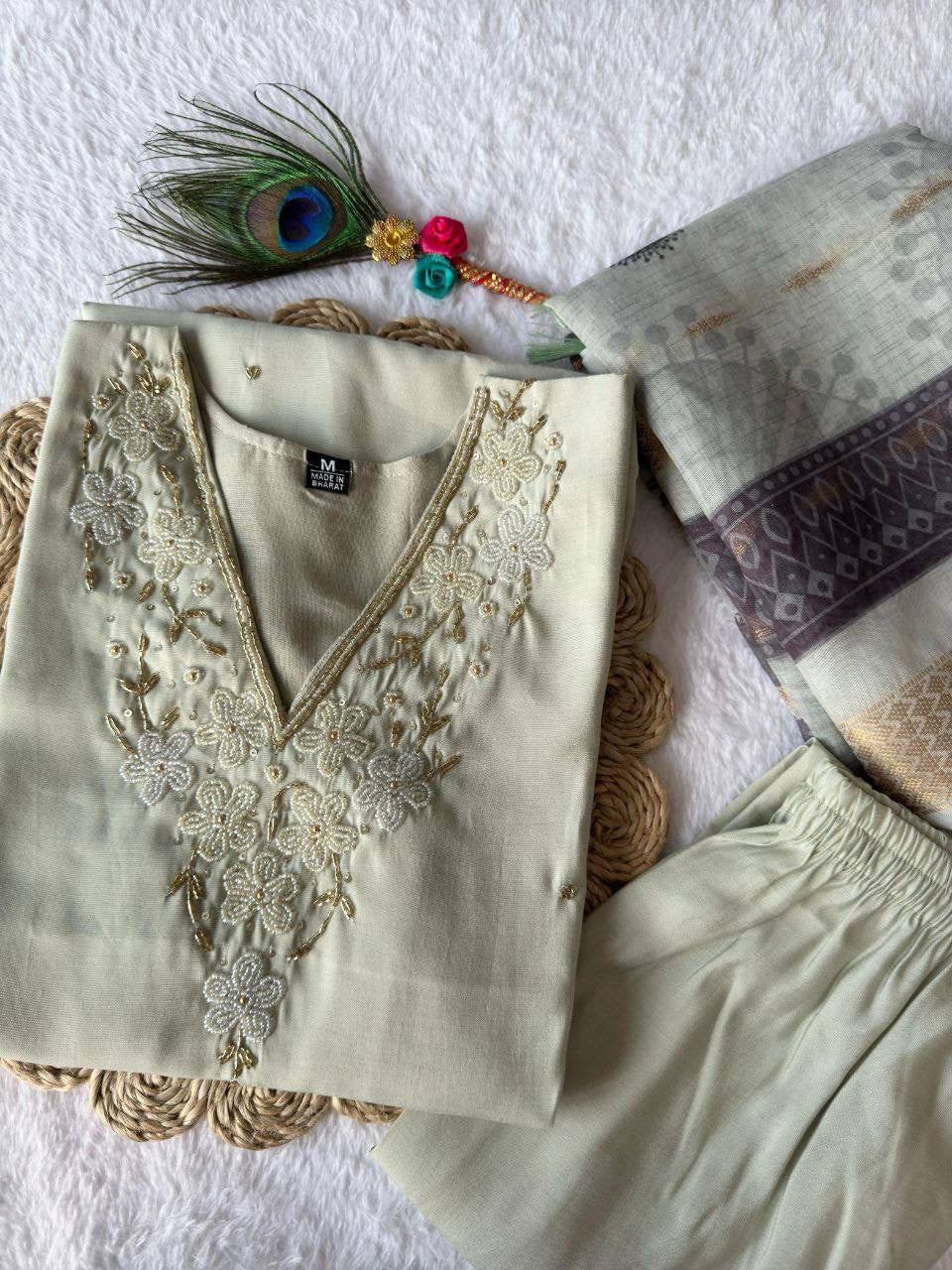 Pastel Green Premium Kurta Suit