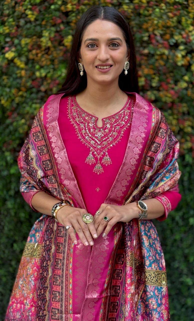 Rani Pink Premium Kurta Suit