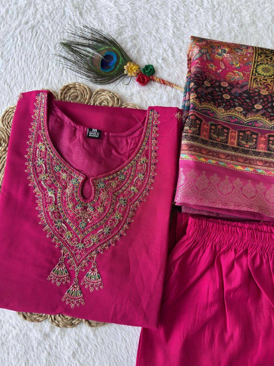 Rani Pink Premium Kurta Suit