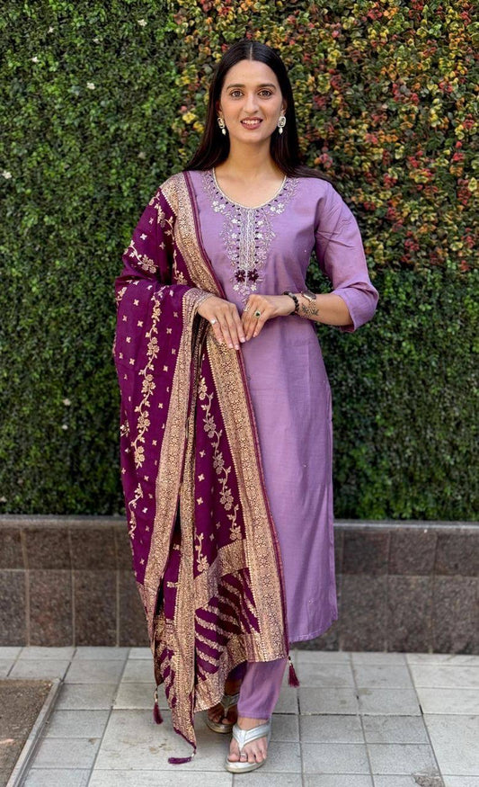 Purple Premium Kurta Suit