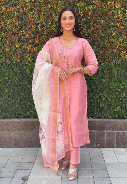 Pastel Pink Premium Kurta Suit